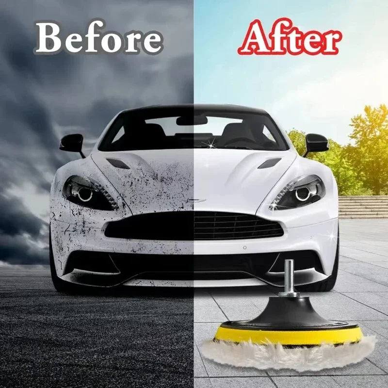 Car Polishing Pad Set - 3, 4, 5 Inch Wool & Foam Buffing Discs for Auto Paint Care
