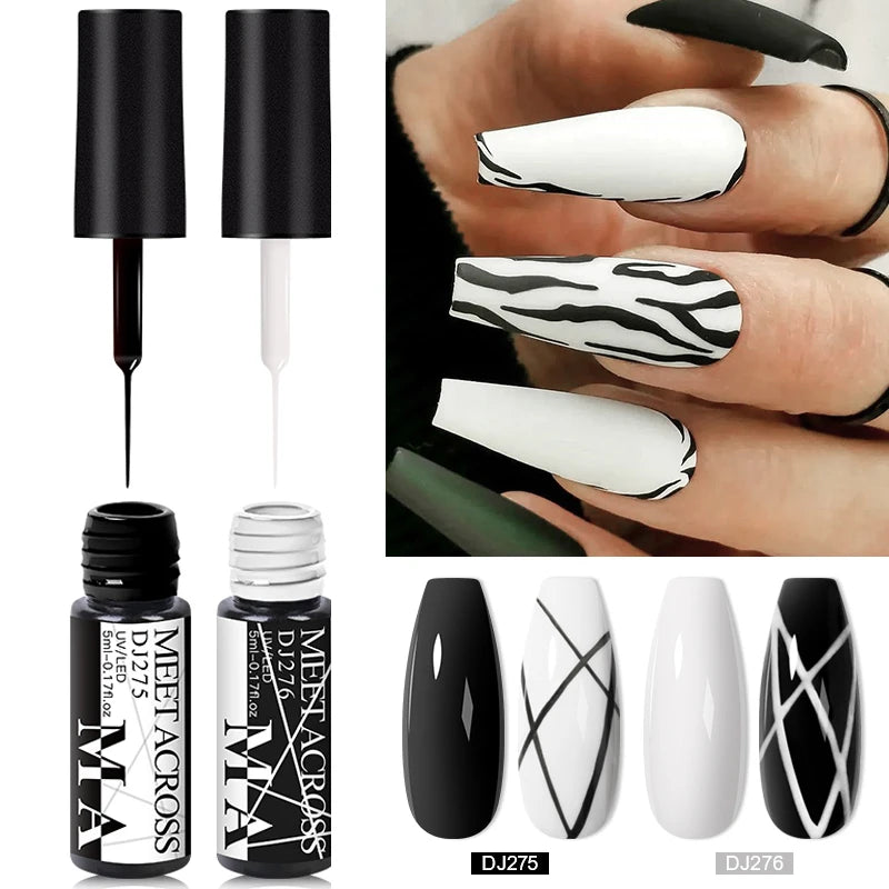 5ml Nail Gel Polish Line Art Kit - 28 Colors for UV & LED Nail Art