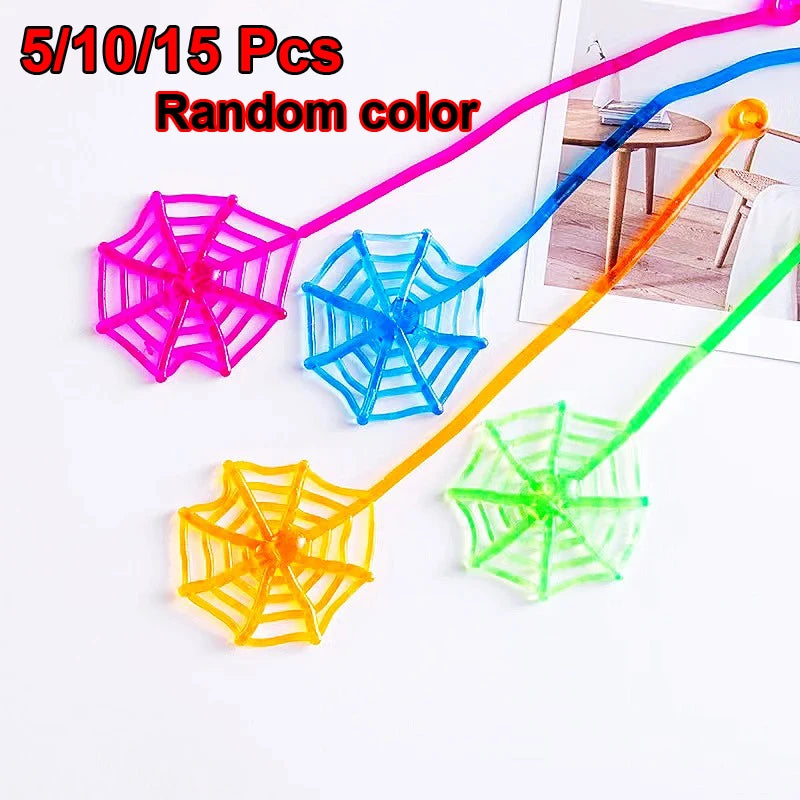 Mini Sticky Spider Web Party Favors - Halloween Carnival Gift Bag Fillers