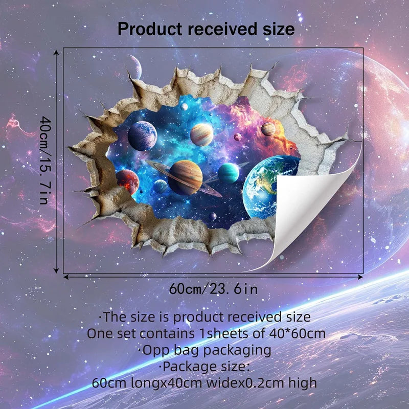 Space Planet Wall Sticker for Kids Bedroom Decor - Outer Space Theme