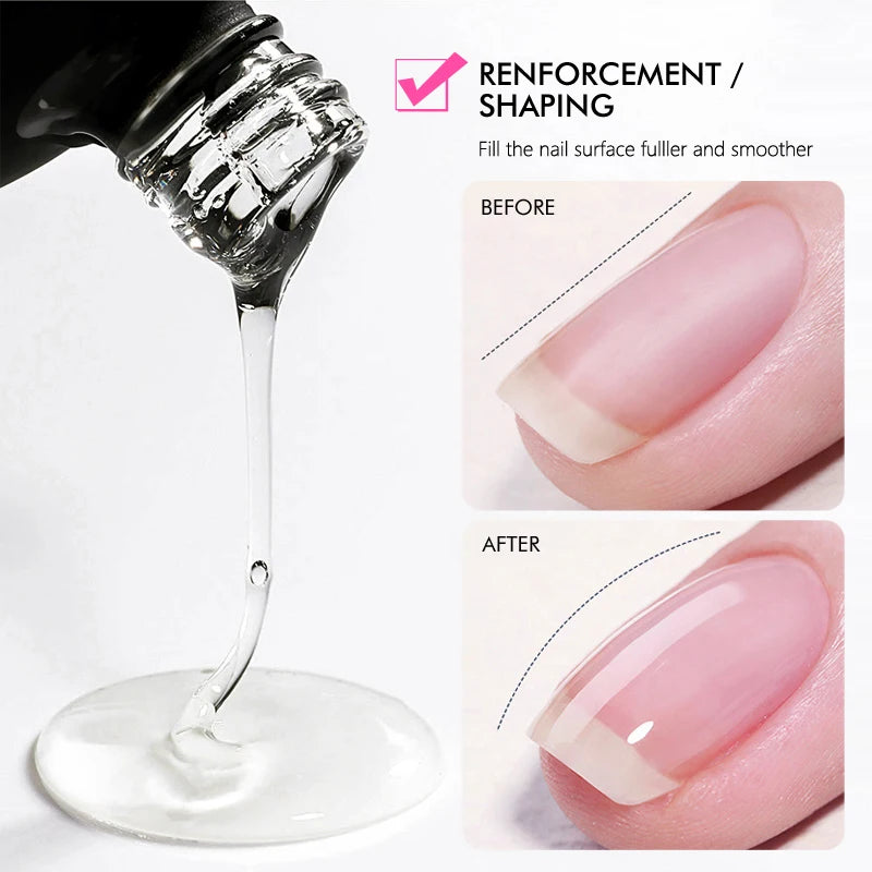6-in-1 UV Gel Nail Polish Kit Builder Rubber Base Coat Semi-Permanent 15ML