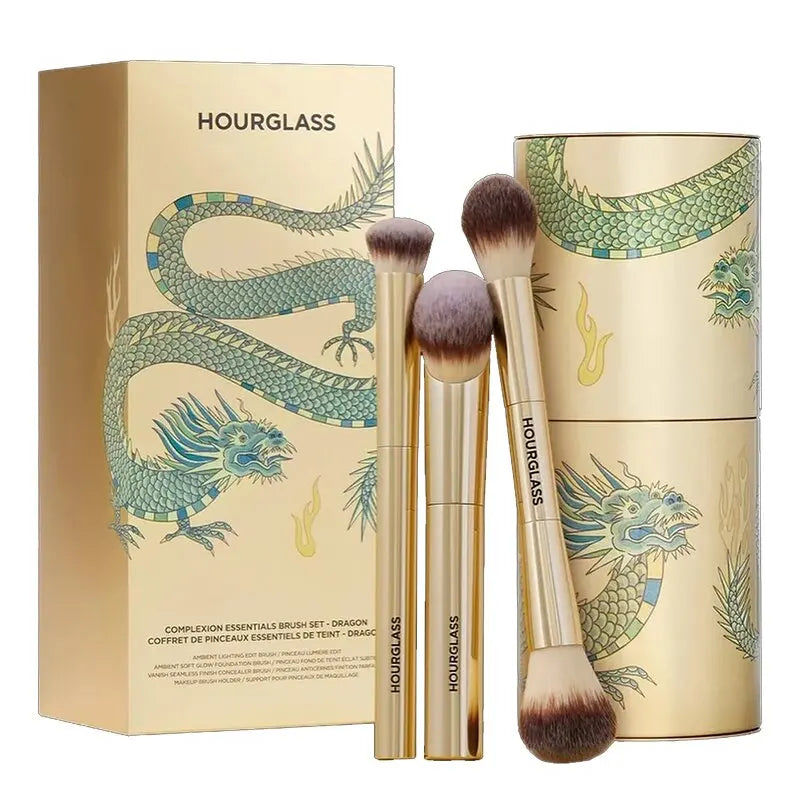 Makeup Brush Set with Double-Ended & Stippling Brushes - Soft BASF Bristles