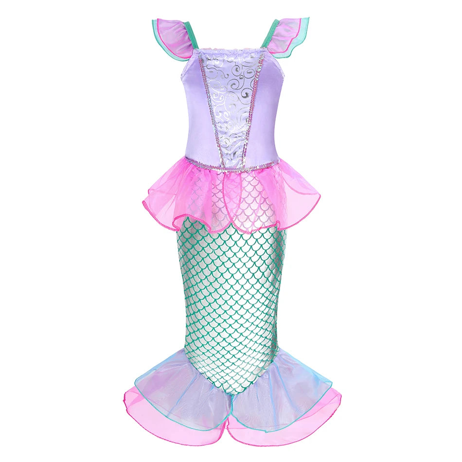 Kids Princess Costume Dress for Girls Halloween Birthday Cosplay 2-8Y