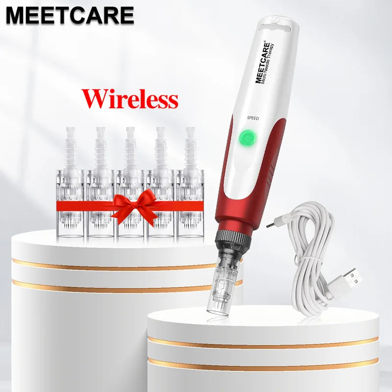 Wireless Microneedling Pen 0.2mm with Adjustable Speed & Cartridge Needles