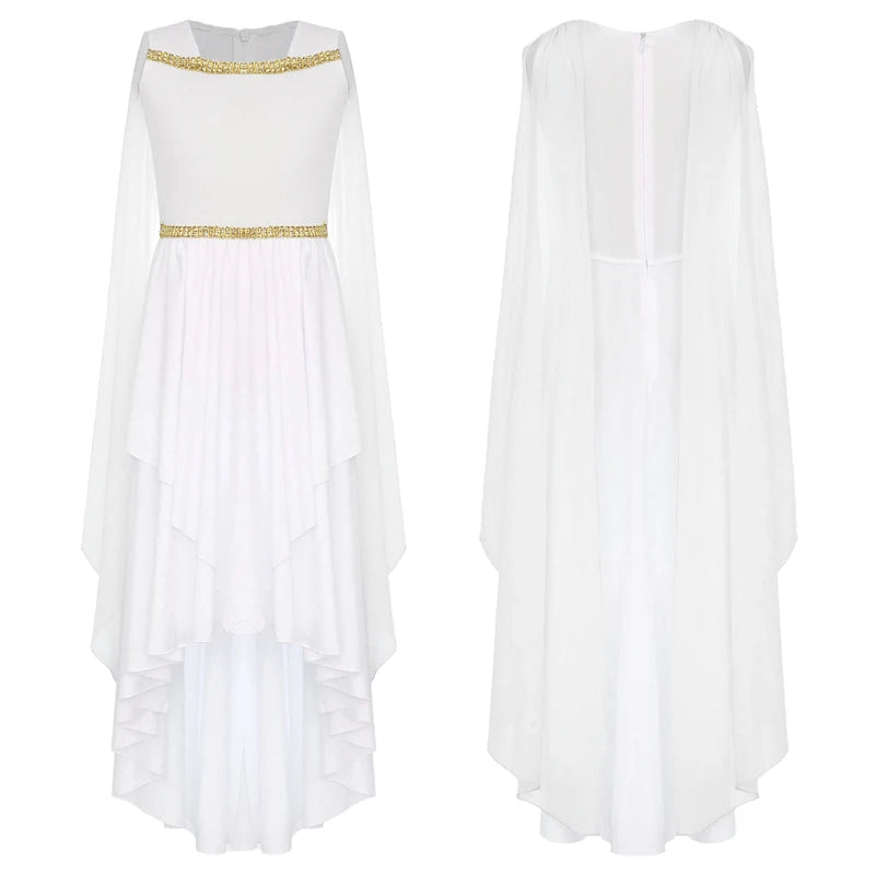 Girls Greek Costume Princess Toga Dress for Halloween & Cosplay