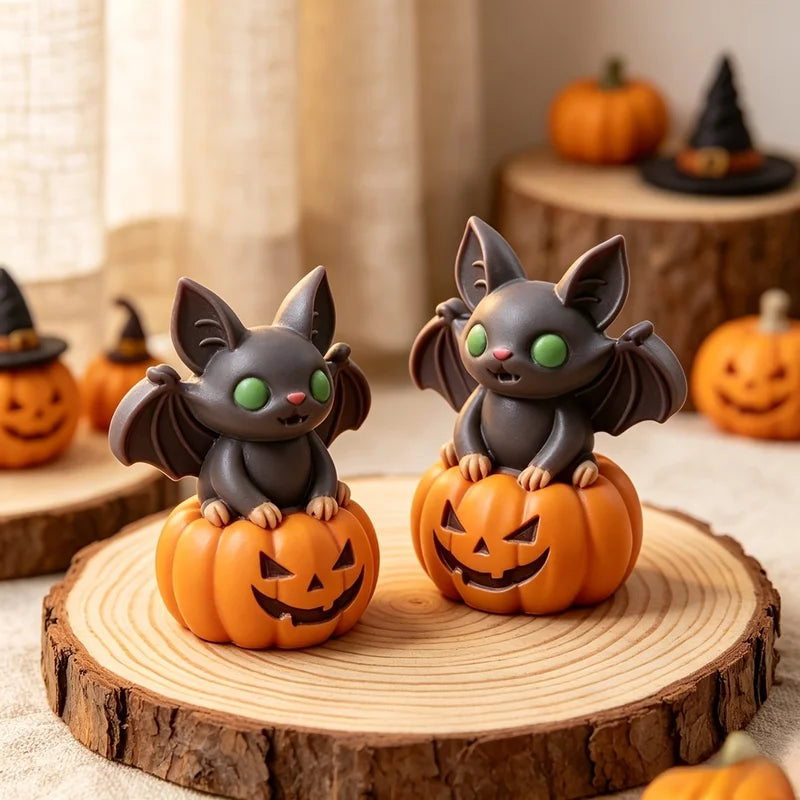 Pumpkin and Bat-Shaped Scented Candle Molds for Halloween Decor - Silicone Candle Making Tools