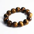 Vintage Nature Tiger Eye Stone Bracelet for Men with Buddha Charm - Elastic Gift Jewelry