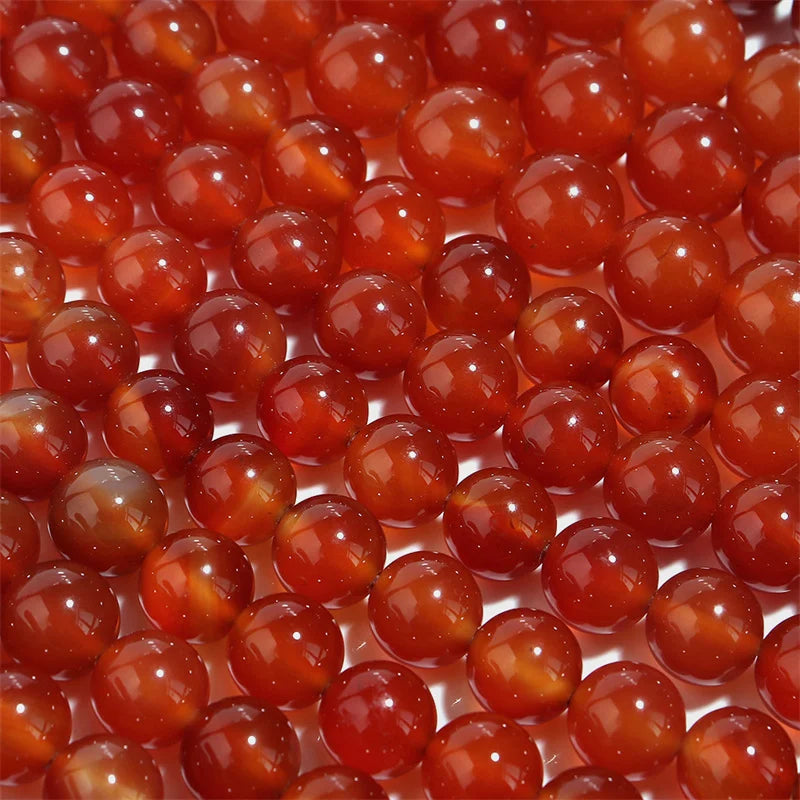 Natural Stone Beads for Jewelry Making - Round Carnelian Agate Loose Beads