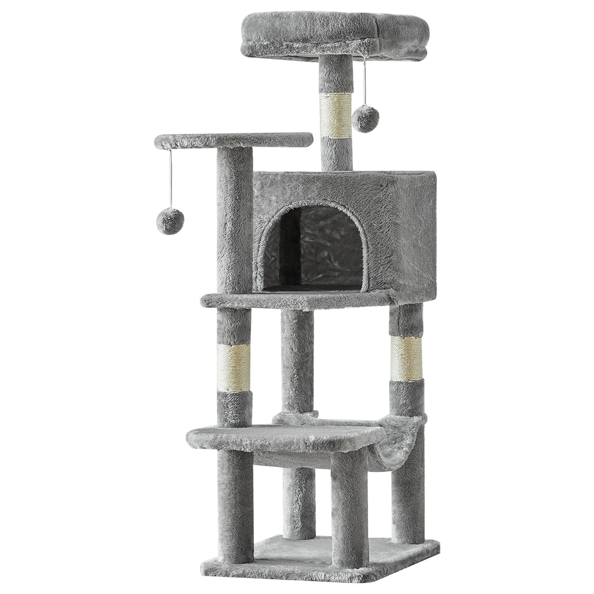 Tall Multi-Level Cat Tree Tower with Scratching Posts and Cozy Condo for Indoor Cats