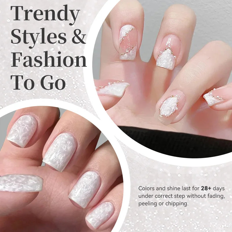 Pearl White Thread Gel Nail Polish 10ml for Semi-Permanent Manicure