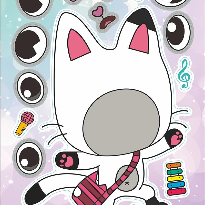 Children's Face Sticker Puzzle Sheets - DIY Interactive Kids Activity Set