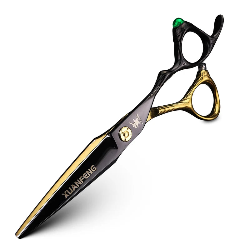 6-Inch Hair Cutting & Thinning Scissors Professional Salon Hair Shears - Black & Green Handles
