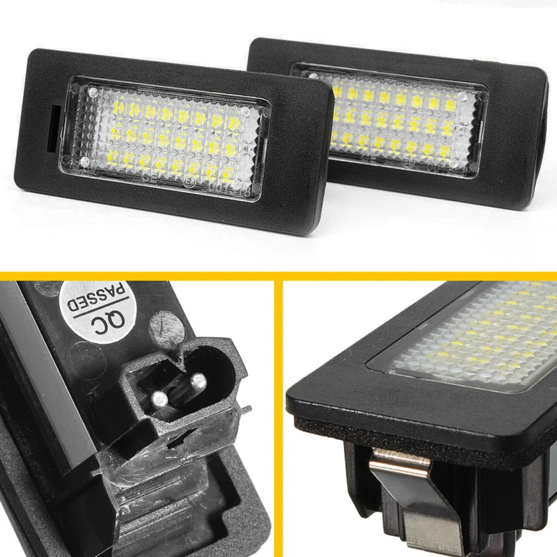 2PCS Car License Plate LED Lights for BMW E90 E92 E39 E60 E61 E70, Canbus Error Free, 24 LEDs