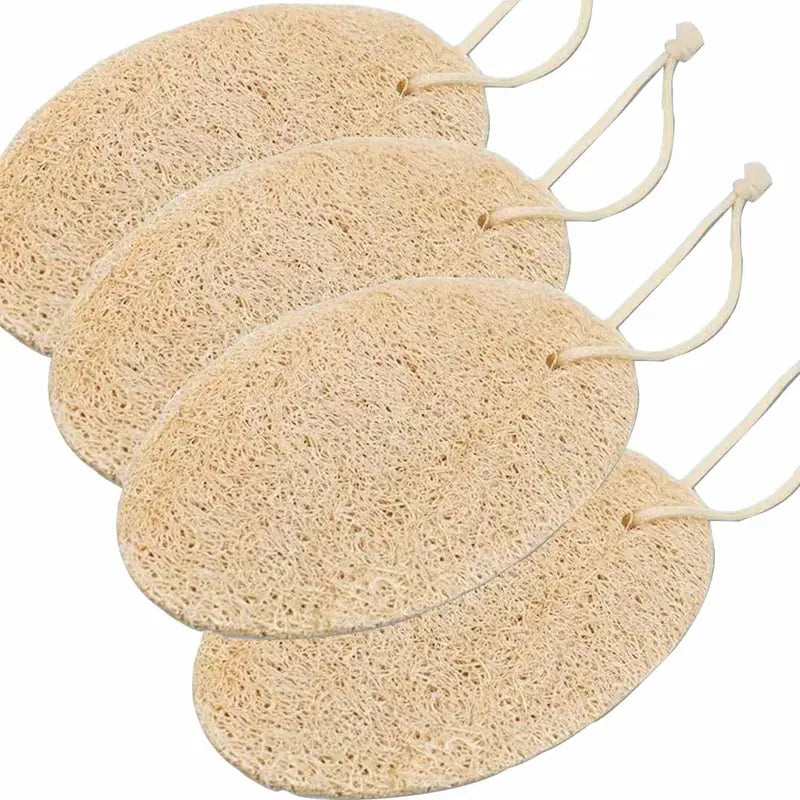 Natural Loofah Sponges Set - Organic Exfoliating Bath & Body Scrubber, 5 pcs