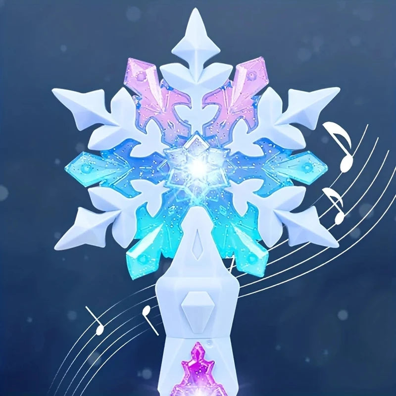 Princess Snow Wand Toy Fairy Glowing Light Stick for Kids, Christmas & Halloween Play