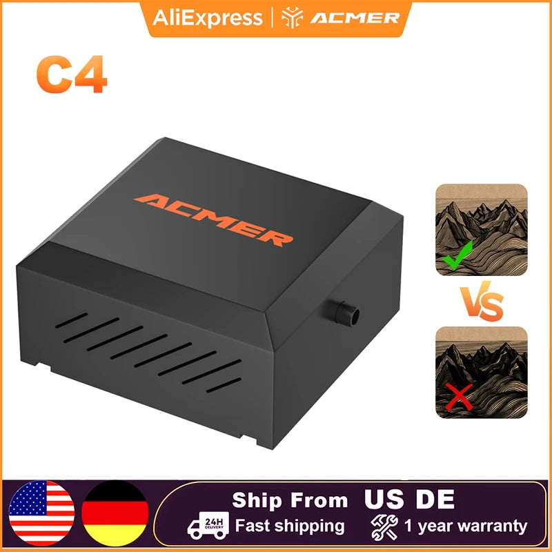 ACMER C4 Air Pump 30L/min Airflow Assist System for Laser Engraving Machines