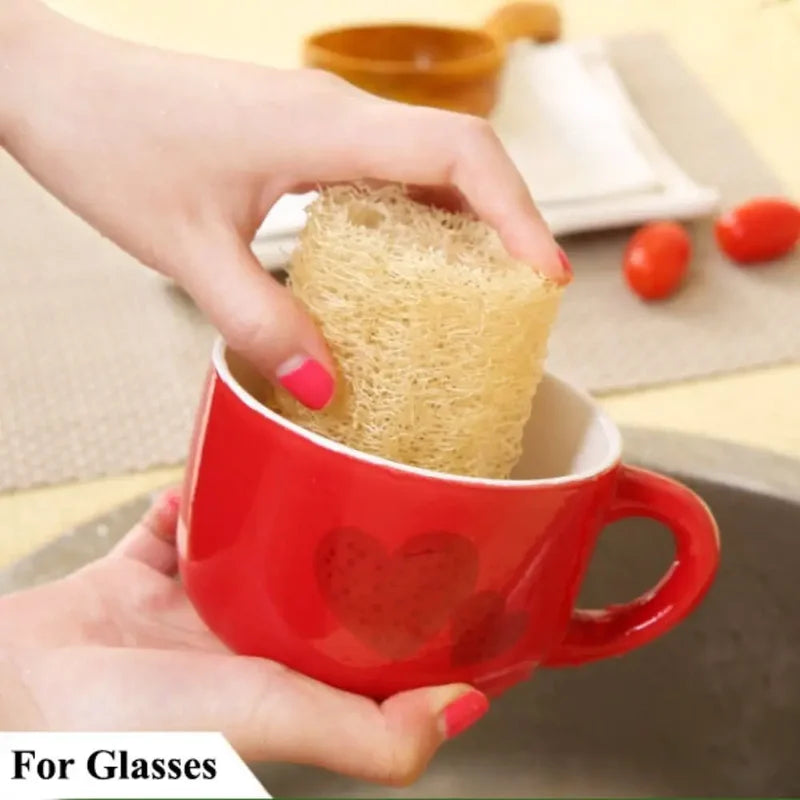 Natural Loofah Sponge for Bath & Kitchen Eco-Friendly Non-Stick Absorbent 10-60cm