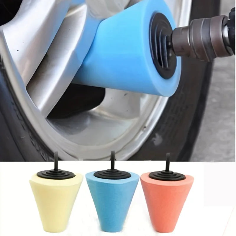 Car Hub Polishing Sponge Grinding Wheel Conical Metal Plastic Detailing Tool