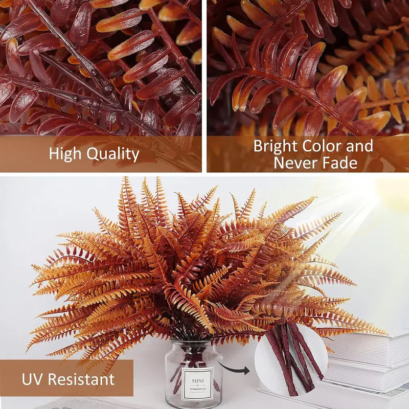4pcs Artificial Bushes Plants Boston Ferns UV Resistant for Garden & Outdoor Decor