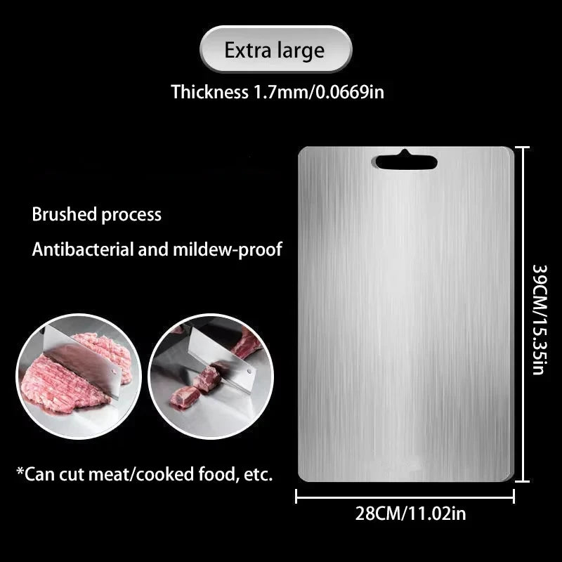 Heavy-Duty Titanium Steel Cutting Board for Kitchen Food Prep Double Sided