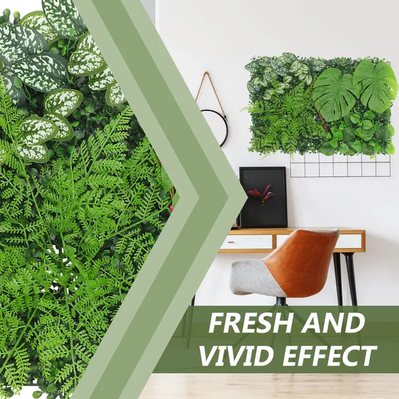 Artificial Hedge Wall Panel for Fence & Garden Decor - Green, 60x40cm
