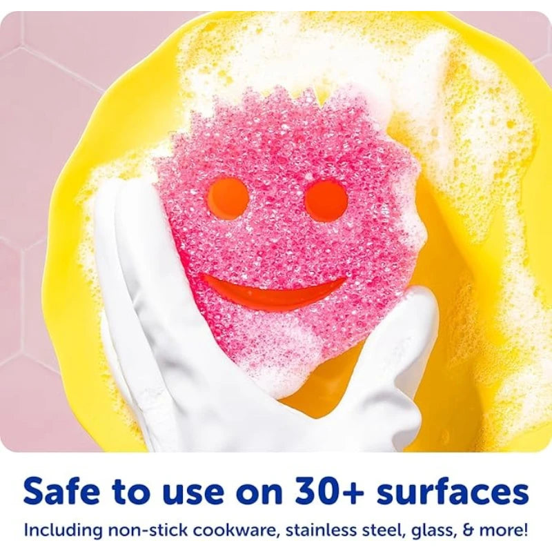 3-Pack Scratch-Free Kitchen Sponges Set for Dishwashing & Household Cleaning