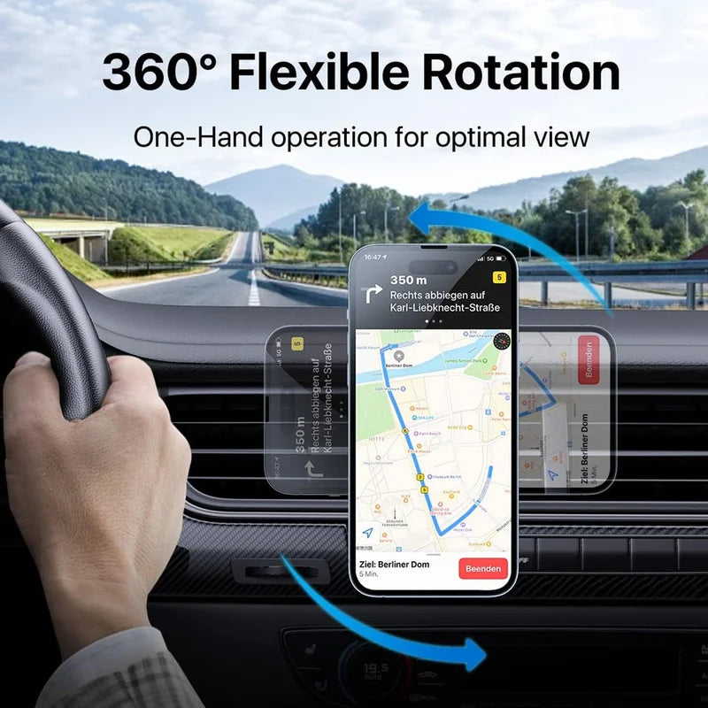 Wireless Car Phone Charger Mount with Magnetic Holder and Fast Charging 30W