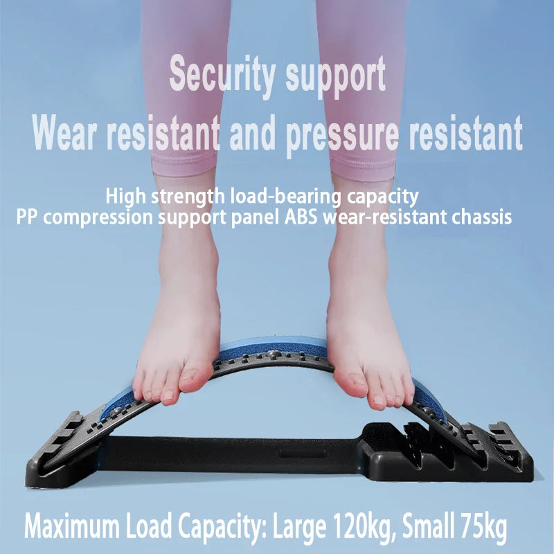 4-Level Adjustable Back Stretcher Lumbar Support Massage Roller for Spine Relaxation