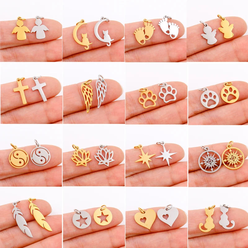 5pcs Stainless Steel Animal Claw Charms for DIY Jewelry Necklace Bracelet Earrings