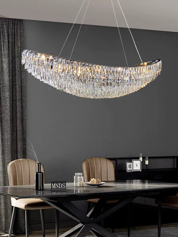 Modern Crystal Ceiling Chandelier - Designer Hanging Lamps for Living Room