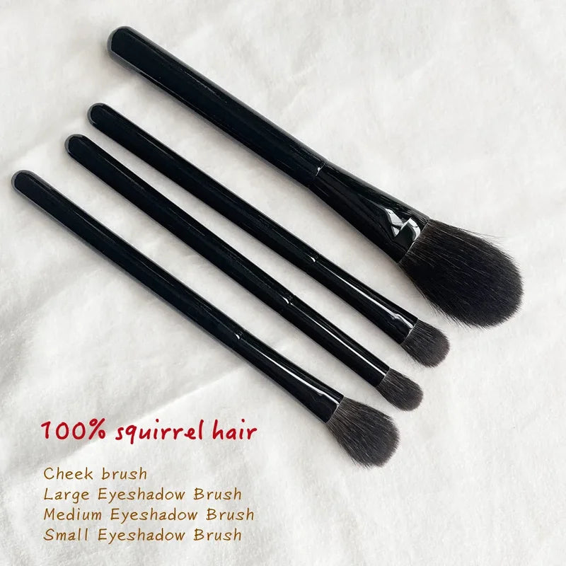 Soft Squirrel Hair Makeup Brushes Set - Powder, Blush & Eyeshadow Tools