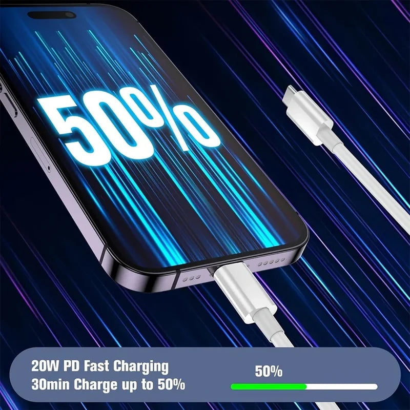 20W USB C Fast Charger with 3.3Ft Cable for iPhone and Android Devices