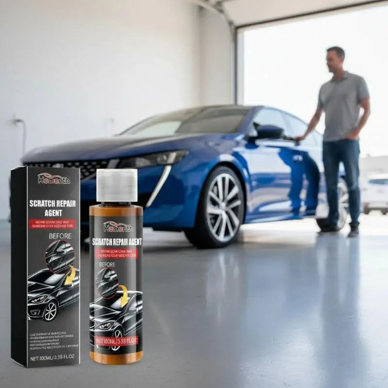 Car Wax 100ml Auto Detailing Polish with Cloth - UV Protection & Scratch Removal