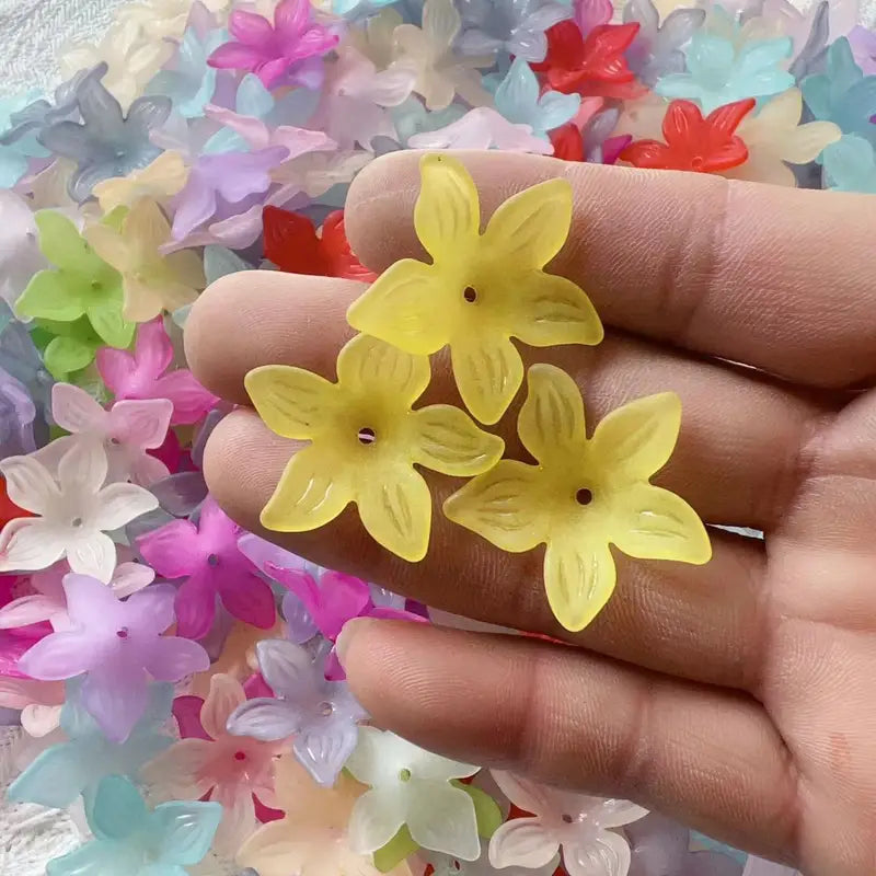 Frosted Acrylic Beads Caps 50/100pcs for Jewelry Making DIY Bracelets & Necklaces
