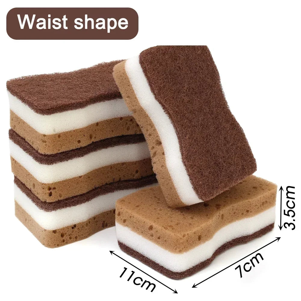 Multi-Purpose Double-Sided Kitchen Scrub Sponges 30/5pcs Thickened Seaweed Fiber