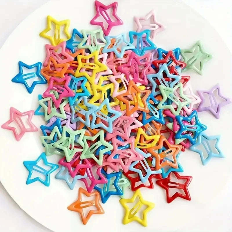 20pcs Colorful Star Hair Clips for Girls Kids Hair Accessories