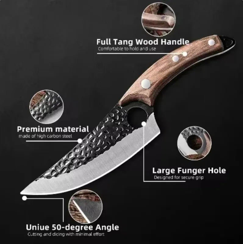 Professional Forged Kitchen Knife - Multipurpose Chef, Boning & Butcher Blade