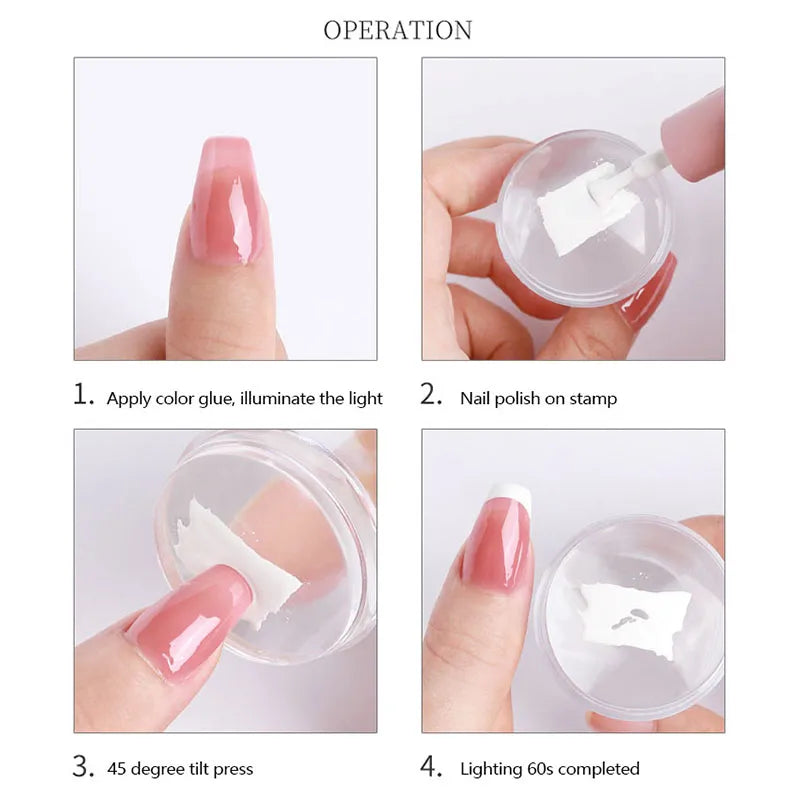 Nail Art Stamping Plates Kit with Silicone Stamper & Templates for French Manicure