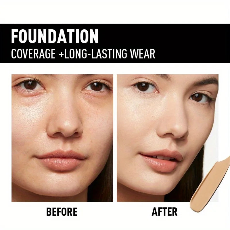 Matte Liquid Foundation - Oil-Control Waterproof Full Coverage for All Skin Tones