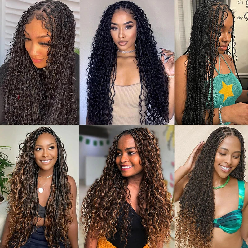 Boho Lace Front Braid Wig for Women - Natural Hairline, Lightweight, Multi-Color Options