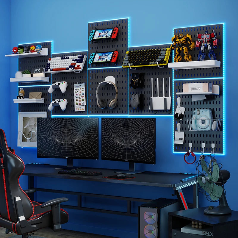 Wall-Mounted Pegboard Organizer Rack for Wall Storage & Display