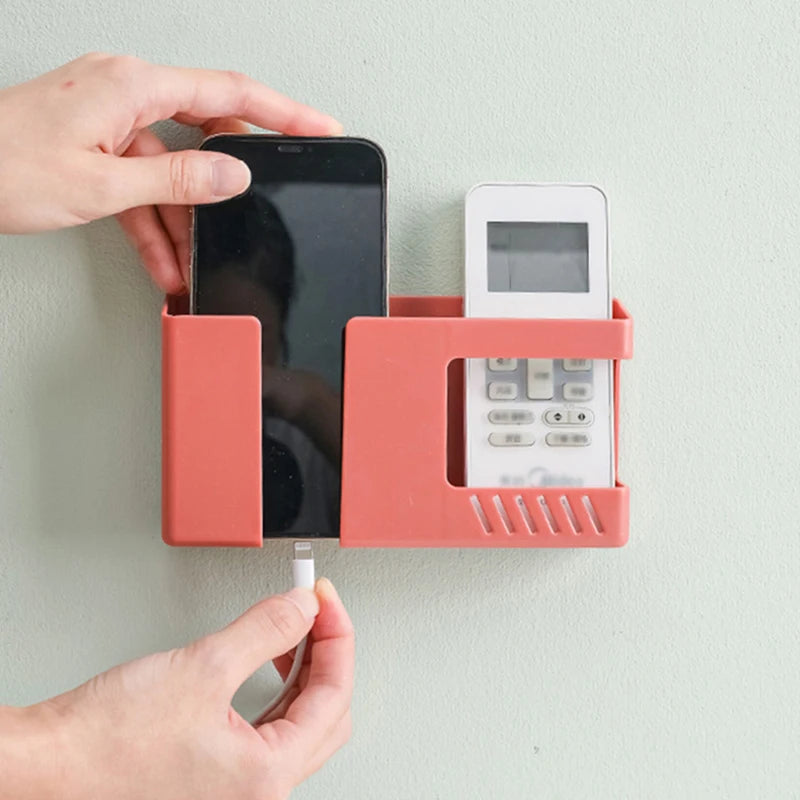 Wall-Mounted Remote Control Storage Box Rack No Punching Space Saver