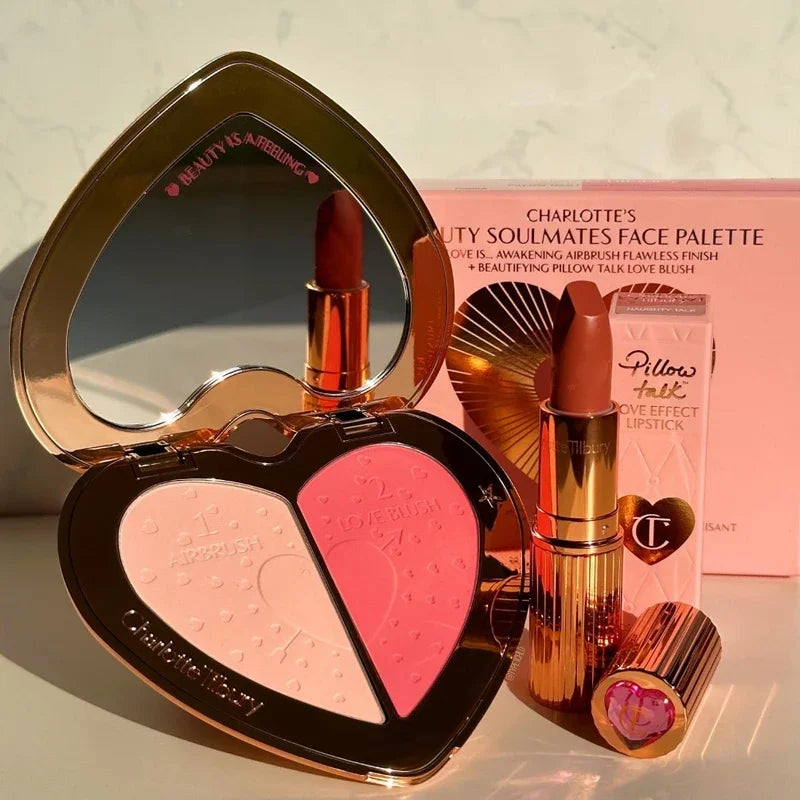 Colorful Hydrating Lip Gloss & Eyeshadow Palette Set with Lipstick & Blush