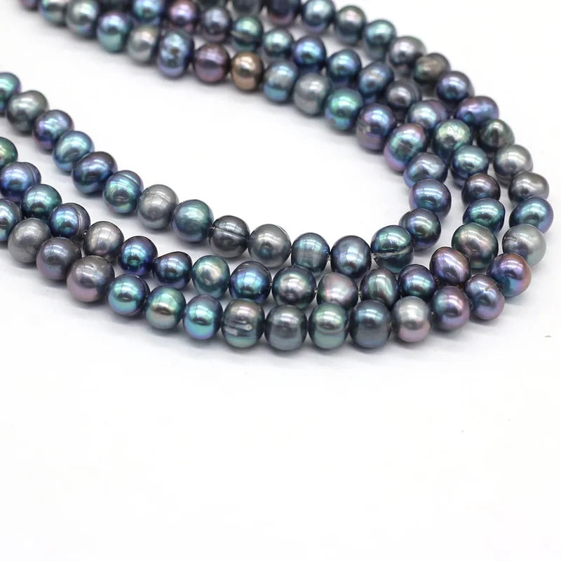 Natural Freshwater Black Pearl Loose Beads for Jewelry Making - 5-6mm