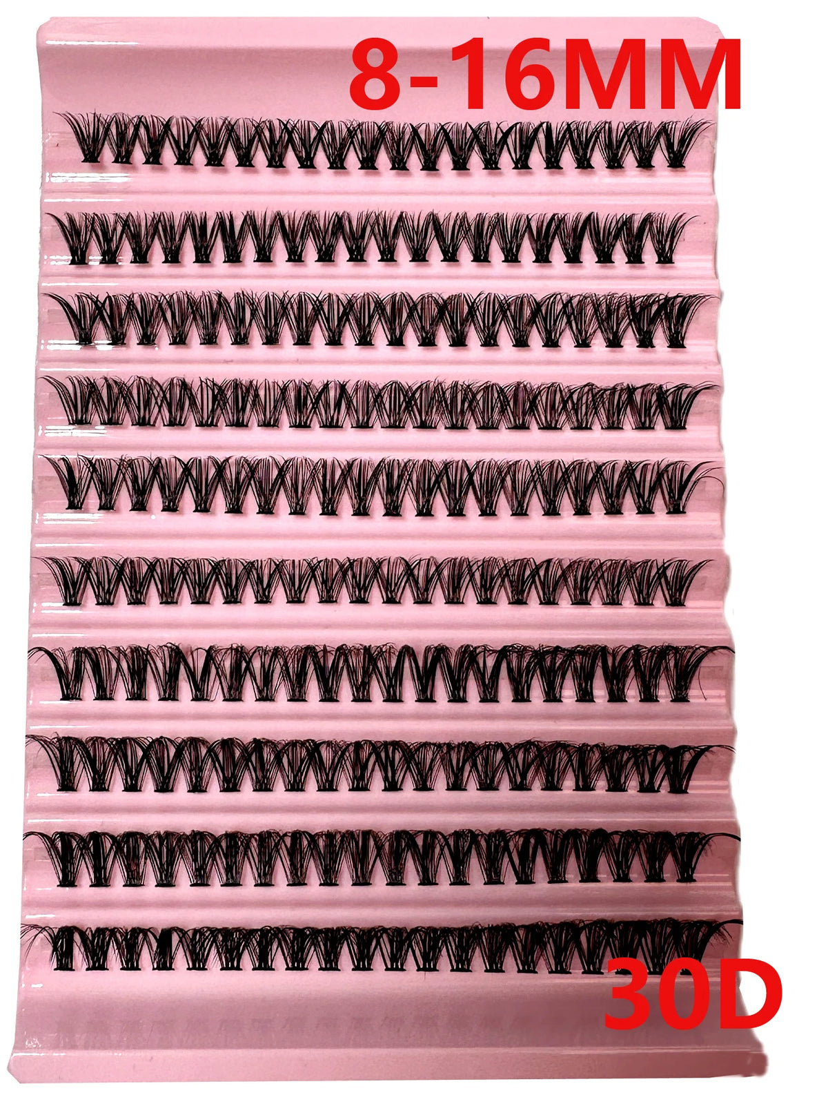 DIY Cluster Lash Kit with 8-16mm Mixed Length Eyelash Extensions, Tweezers, Bond & Seal for Self Application