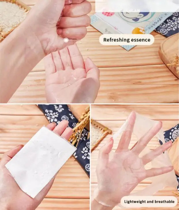 5pcs Facial Mask Set with Rice Extract for Pore Shrinkage & Oil Control