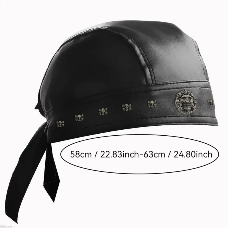 Black Leather Skull Motorcycle Helmet Accessory - Edgy Urban Biker Gear