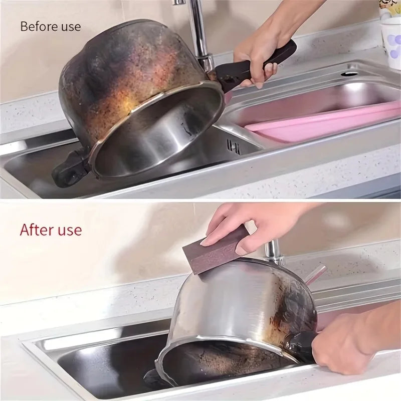 Descaling Emery Cleaning Sponge Brush for Kitchen Stubborn Stain Removal