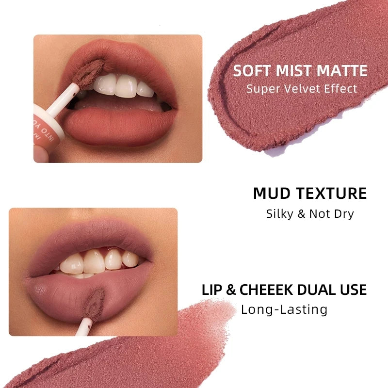 Waterproof Long Lasting Matte Lip Gloss with Velvet Finish - Lip Tint & Lipstick