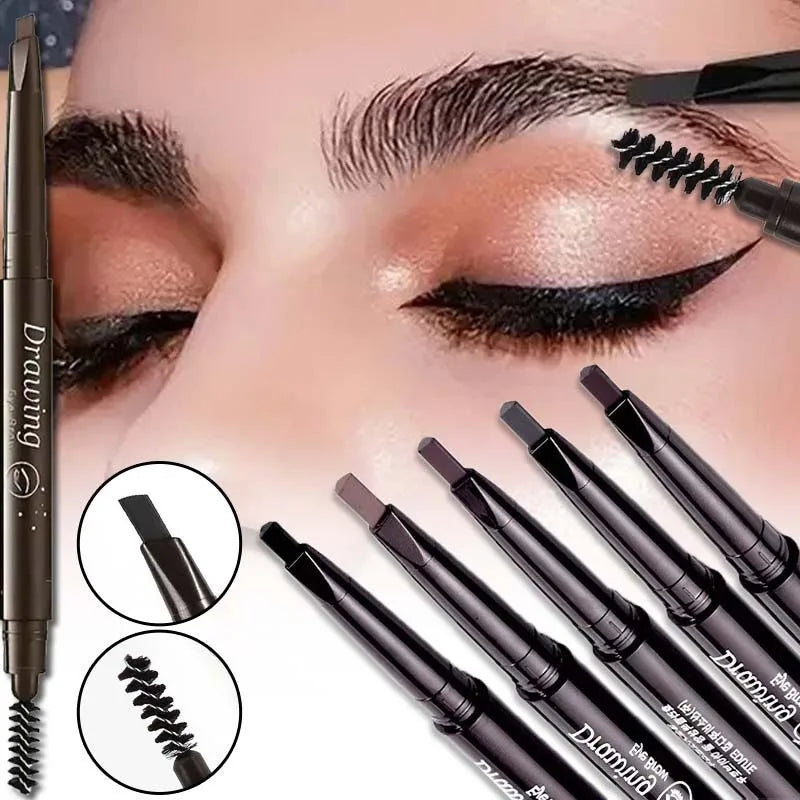 Waterproof Double-Ended Eyebrow Pencil - Long Lasting, Precise, 5 Colors for Women Makeup